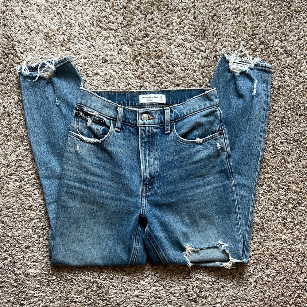 Abercrombie & Fitch Distressed Denim Boyfriend Jeans